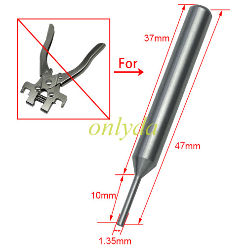 Goso flip key pin remover jig,  length 47mm; diameter 1.35mm