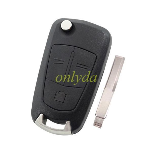 For Opel 3 button remote key shell with round badge place, blade HU43