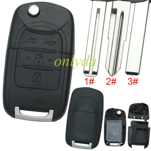 For Chevrolet 4 button remote key shell with cross badge, pls choose the blade