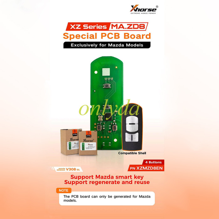 Only PCB Board Xhorse smart remote key for Mazda model PN: XZMZD08EN