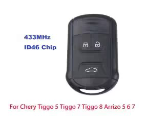 original Chery 3button remote key  with  433 MHZ 46chip  for Chery Tiggo 5/ Tiggo 7/ Tiggo8/ Arrizo 5 6
