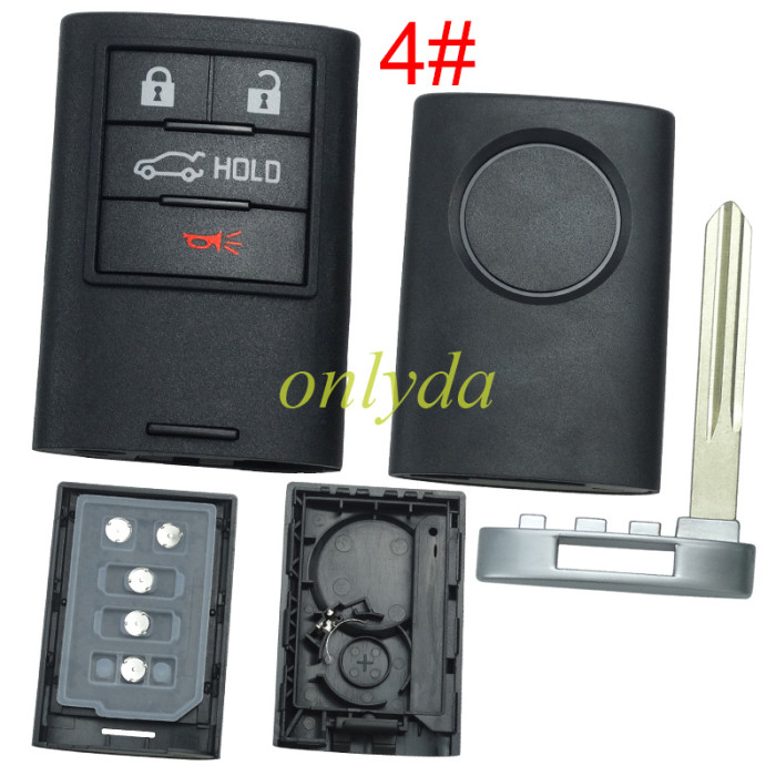 For Cadillac remote key shell with badge place, pls choose the button type