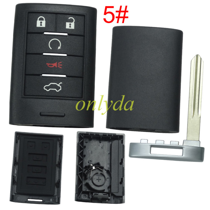 For Cadillac remote key shell without badge place, pls choose the button type