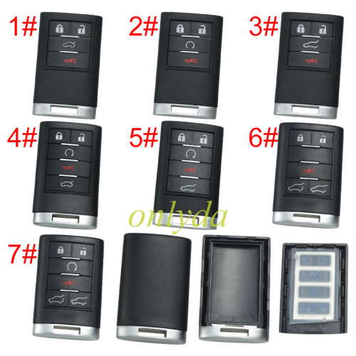 For Cadillac remote key shell without blade, without badge place, pls choose the button type
