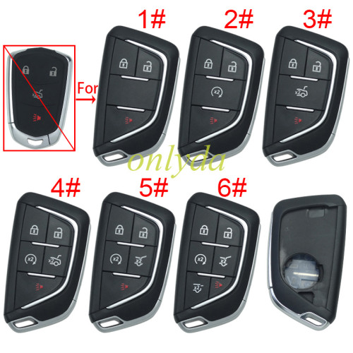 For Cadillac modified remote key shell with badge place, pls choose the button type