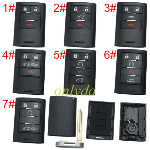 For Cadillac remote key shell without badge place, pls choose the button type