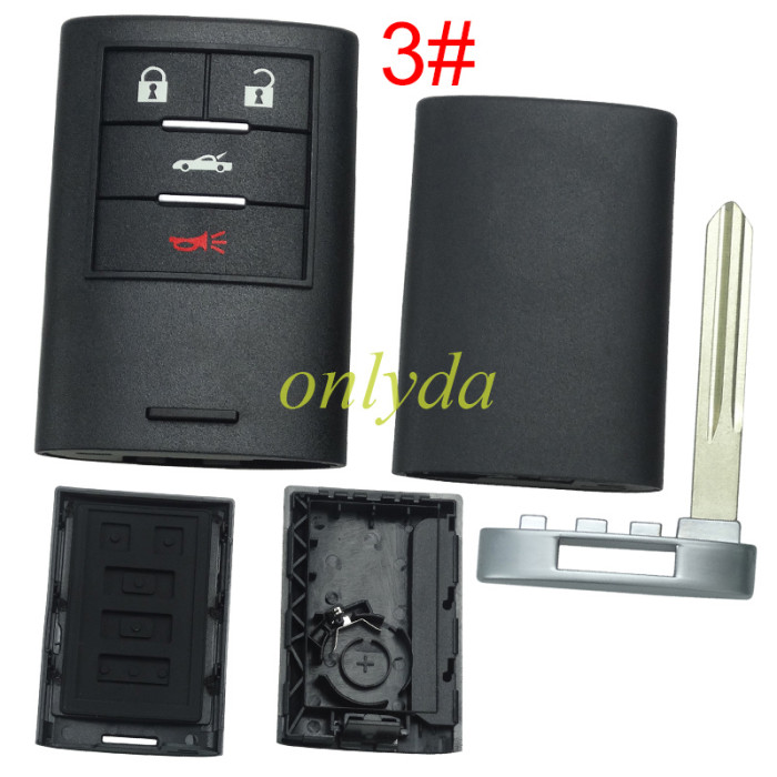 Super Stronger GTL shell for Cadillac remote key shell without badge place, pls choose the button type