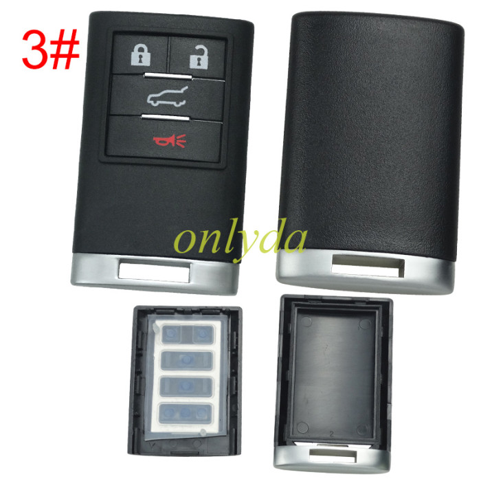 For Cadillac remote key shell without blade, without badge place, pls choose the button type