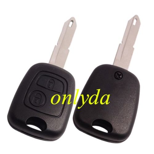 For Peugeot  2 buttons remote key shell with NE73 206  blade without badge