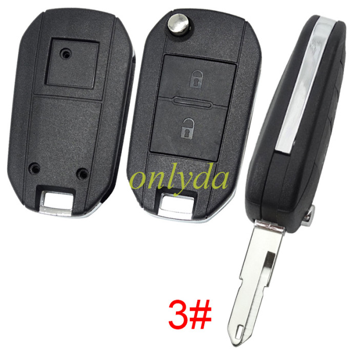For Peugeot modified 2 button remote key shell, pls choose the blade type