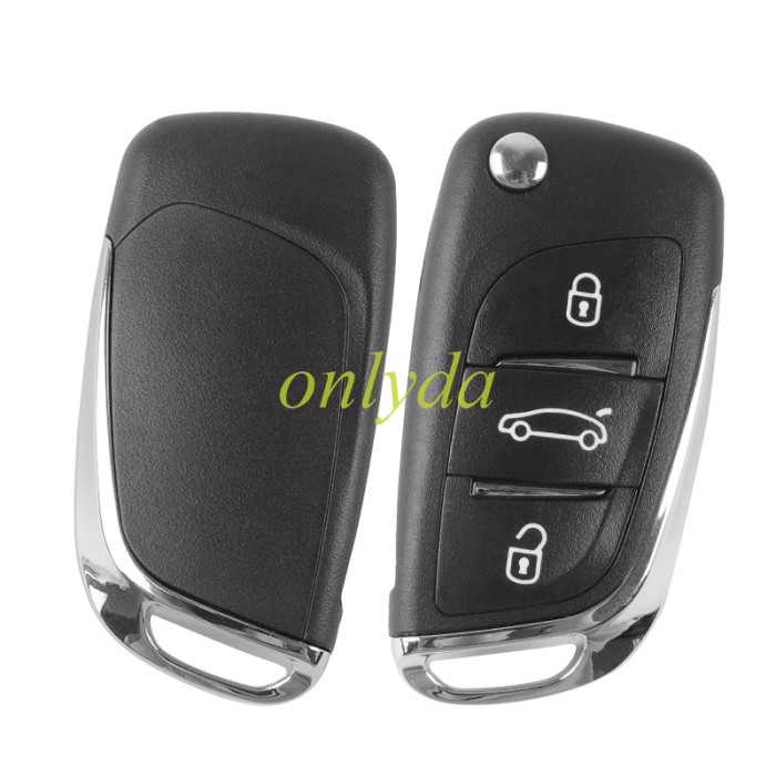 For Peugeot 3 button remote key shell with badge, pls choose the blade HU83/VA2