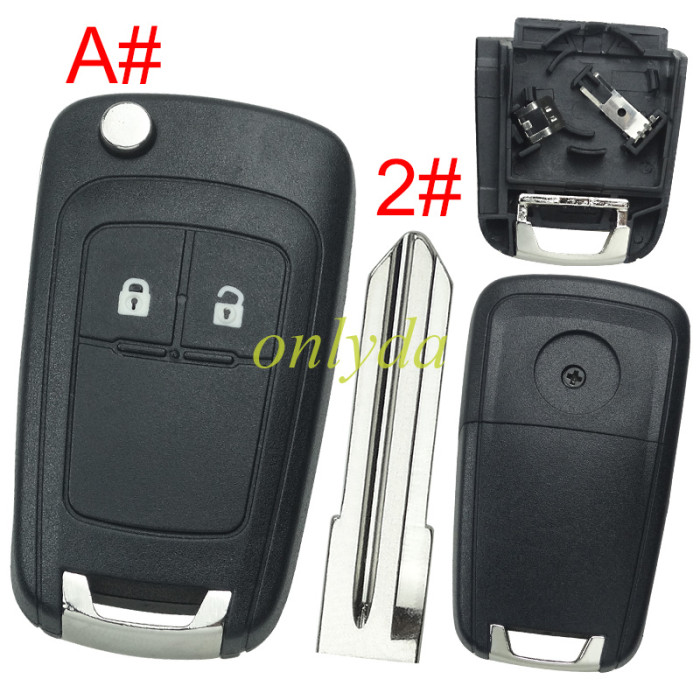 For Chevrolet  remote key shell replacement  with battery clamp with round badge place,   pls choose the button and blade