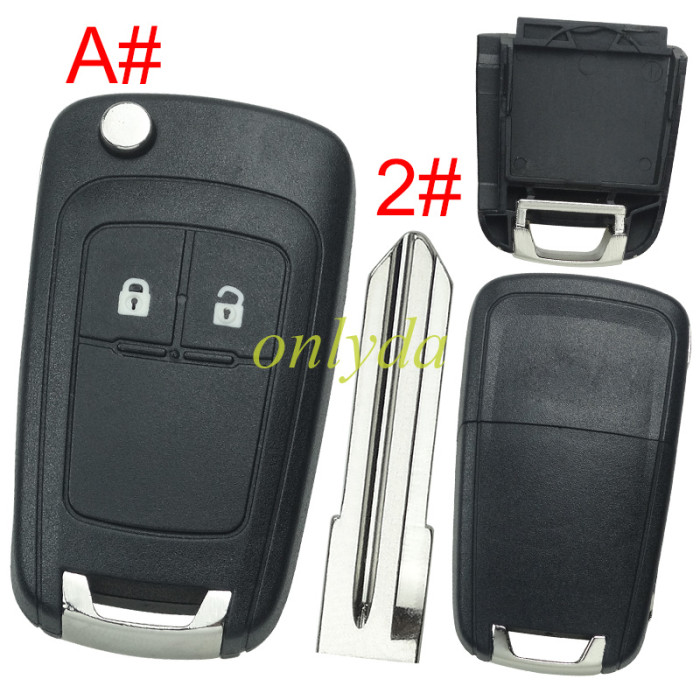 For  Chevrolet  remote key shell replacement  without battery clamp with cross badge place,   pls choose the button and blade
