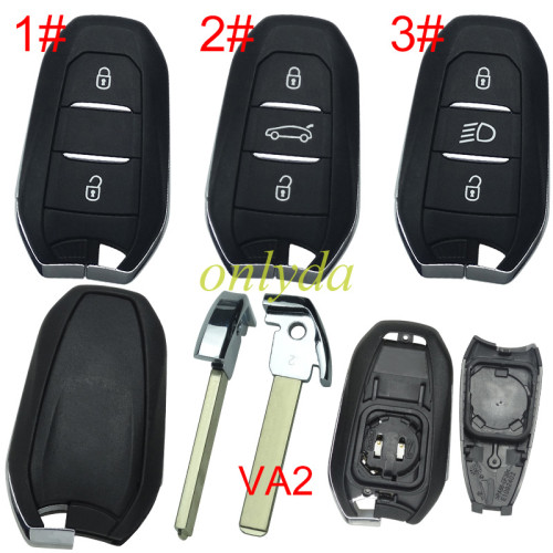 For Peugeot remote key shell with badge, blade VA2. Pls choose the button type