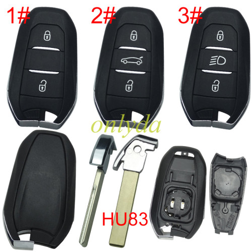 For Peugeot remote key shell without badge, blade HU83. Pls choose the button type
