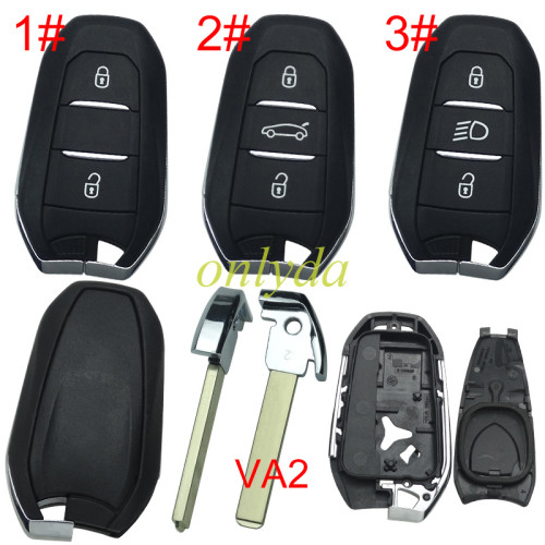 For Peugeot remote key shell with badge, blade VA2. Pls choose the button type
