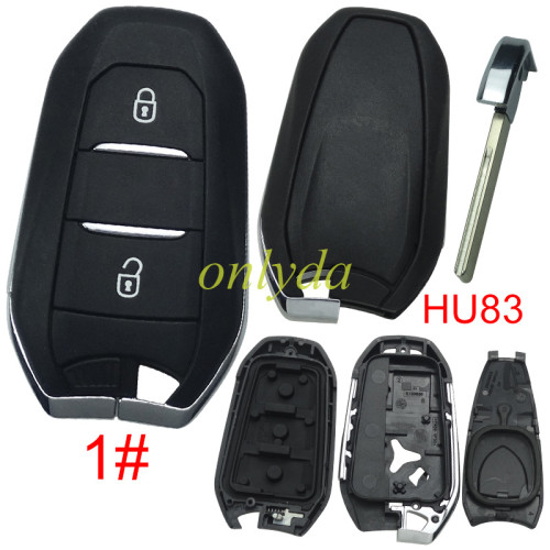 For Peugeot remote key shell with badge, blade HU83. Pls choose the button type