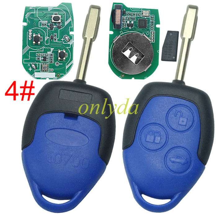 For Ford Transit blue remote key new version with 434mhz with original 4D63 chip FCCID:6CIT15K601 AG AG， without badge