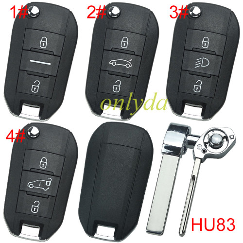 For Citroen remote key shell without badge, blade HU83. Pls choose the button type