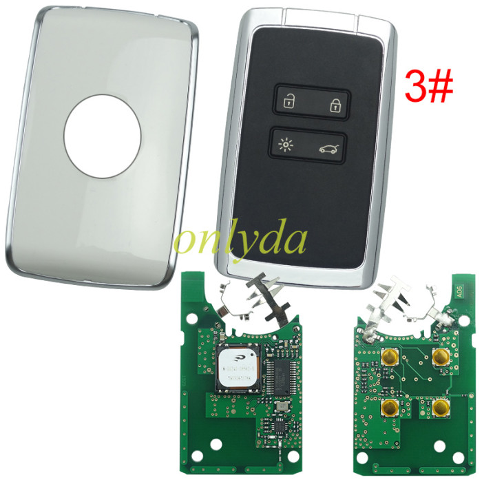 For Renault Megane 4 keyless card with 4 button PCF7953M-434mhz CMIIT ID:2014DJ3371