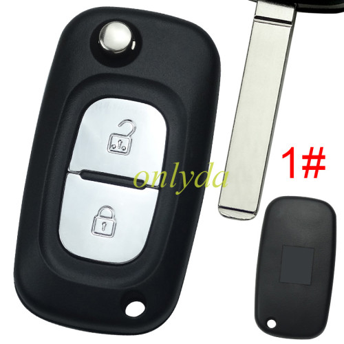 For Renault 2 button remote key blank ,with badge , 1#VA2 2#HU83 3#VAC102 4#NE73 ,pls choose blade