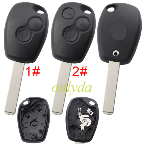 For  Renault 2/3 button  key blank with stainless steel battery clamp, with badge , pls choose button