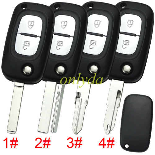 For Renault 2 button remote key blank ,without badge , 1#307 2#407 3#VAC102 4#206 ,pls choose blade