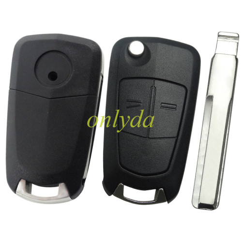 For Opel 2 button  remote key blank  with round badge place,  blade HU43