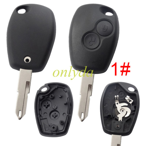 For Renault 2/3 button  key blank with stainless steel battery clamp with NE73 and Vac102, without badge.pls choose button and blade