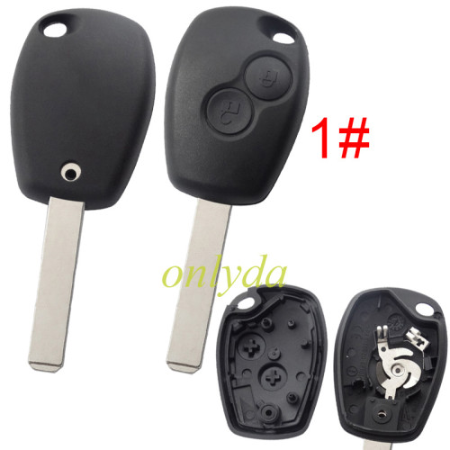 For  Renault 2/3 button  key blank with stainless steel battery clamp, without badge , pls choose button