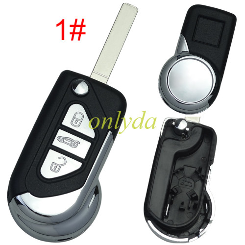 For Citroen modified 3 button remote key shell with battery clamp, pls choose the blade type HU83/VA2
