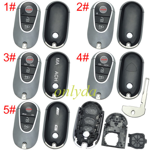 For Benz 3 button remote key shell with badge,golden color, pls choose model .