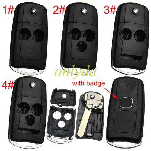 For Honda  flip remote key blank with badge, pls choose button .