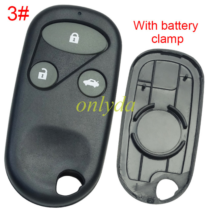 For Honda remote key shell with badge,with battery part，pls choose button