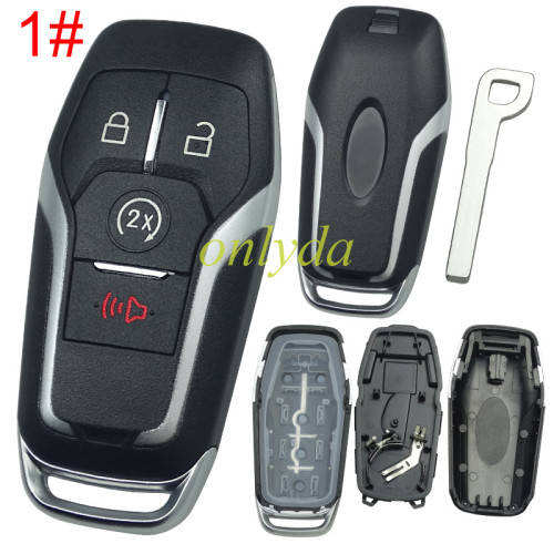 For Ford  remote key shell with key blade with badge， pls choose button