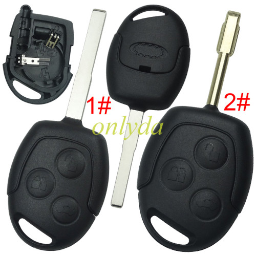 For Ford Focus 3 button  remote key shell (with battery clamp)， pls choose key head.