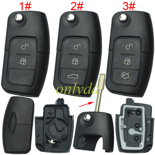 For Ford Focus flip remote key blank, pls choose button