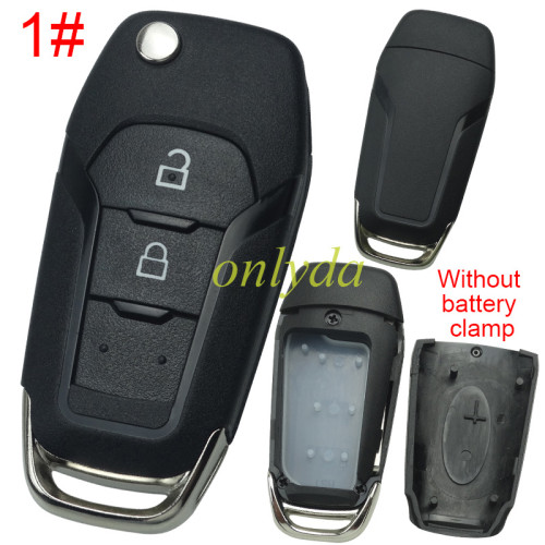 For Ford  modified  remote key shell with Hu101 blade  wihtout battery clamp without logo , pls choose button