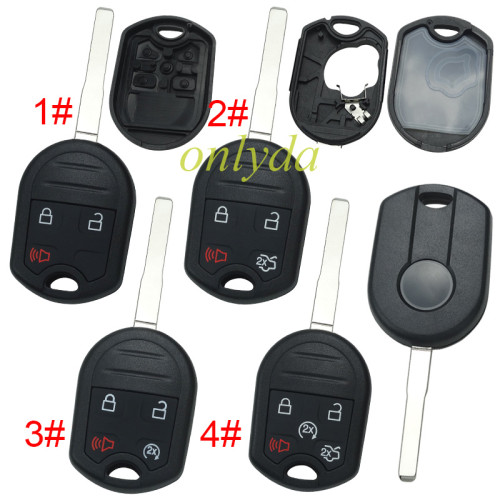 For Ford  remote key blank with badge， pls choose button.