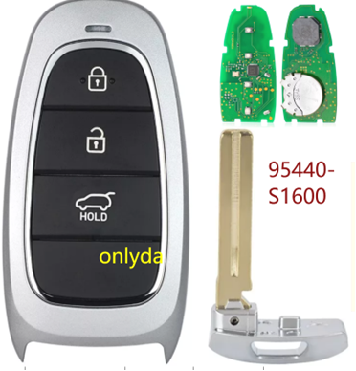 For Hyundai Santa Fe 2022 + Proximity Remote Key Smart Fob  for Hyundai Staria 2022 NEW version  3 Buttons 433MHz  PN: 95440-S1600 with HITAG 3 - ID47 NCF29A1X chip  95440S1600 FCC ID：FOB-4F250