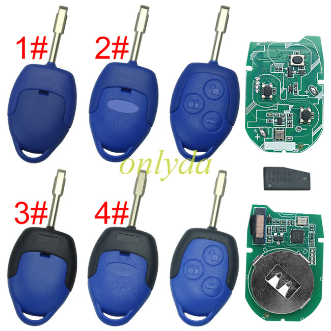 For Ford Transit blue remote key new version with 434mhz with Aftermarket 4D63 TIRIS DST80  chip FCCID:6CIT15K601 AG  Remote reprogrammable