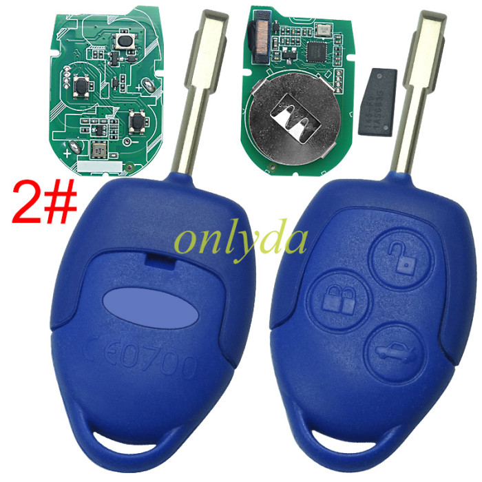 For Ford Transit blue remote key new version with 434mhz with aftermarket ceramic TEXAS 4D63 TIRIS DST80  chip FCCID:6CIT15K601 AG  Remote reprogrammable