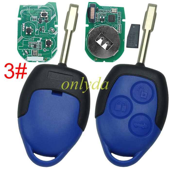 For Ford Transit blue remote key new version with 434mhz with aftermarket ceramic TEXAS 4D63 TIRIS DST80  chip FCCID:6CIT15K601 AG  Remote reprogrammable