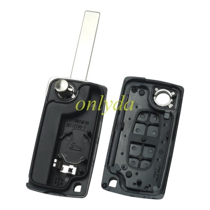 KYDZ Brand Peugeut CE0536  2 Button Flip  Remote Key  FSK model  with VA2 and HU83 blade , please choose the key shell, with 46 chip