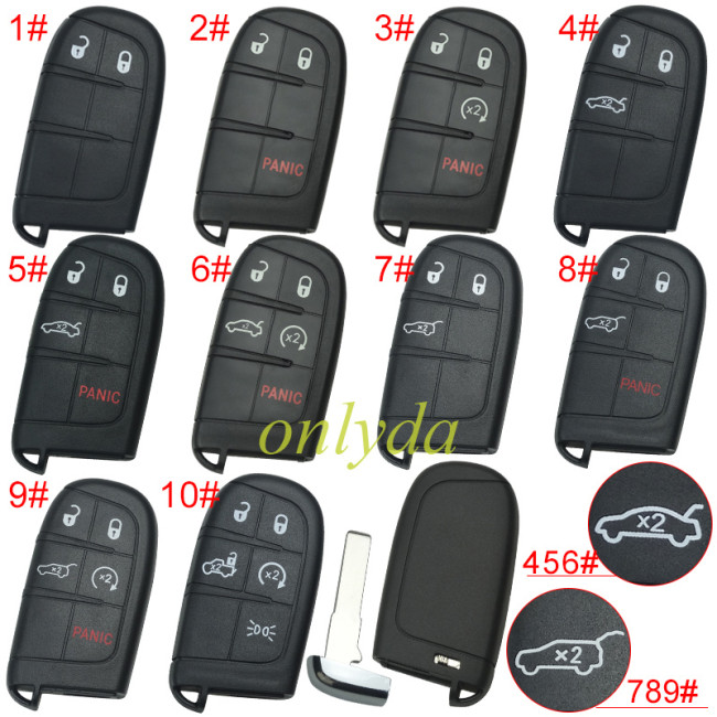 For Chrysler remtoe key blank with blade SIP22 without badge place , pls choose button