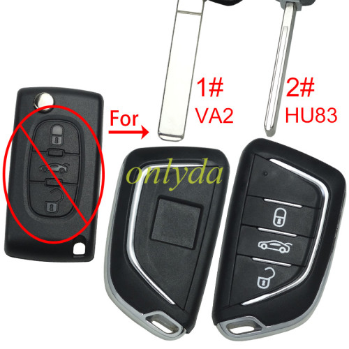 For Peugeot modified key shell 3 button , with badge place, With battery holder, pls choose blade