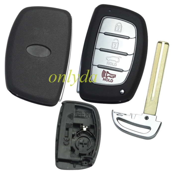 For Hyundai 3+1 button remote key blank with battery holder