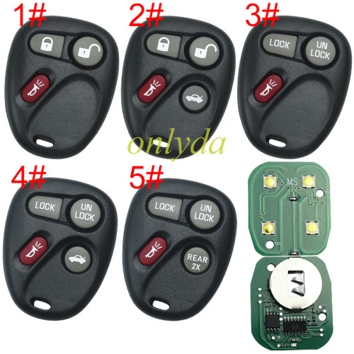 Remote  control Chevrolet 2B 2+1B/3+1B 315mhz FCC ID AB0150T For Buick LESABRE 2001-2005 For Cadillac DEVILLE 2001-2005