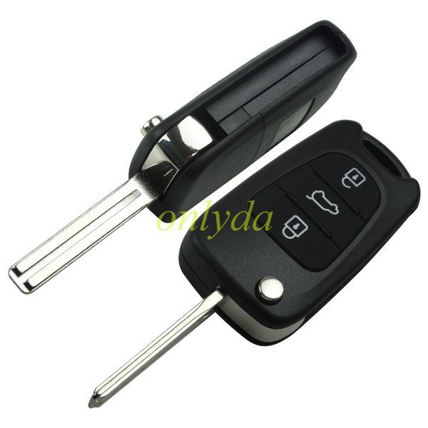 free shipping 10pcs/lot for Hyundai 3 button remote key blank with HY22 blade