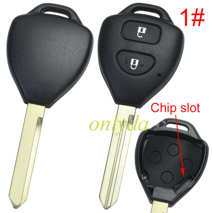 For Toyota  remote key shell with Toy47 blade without badge , pls choose button model